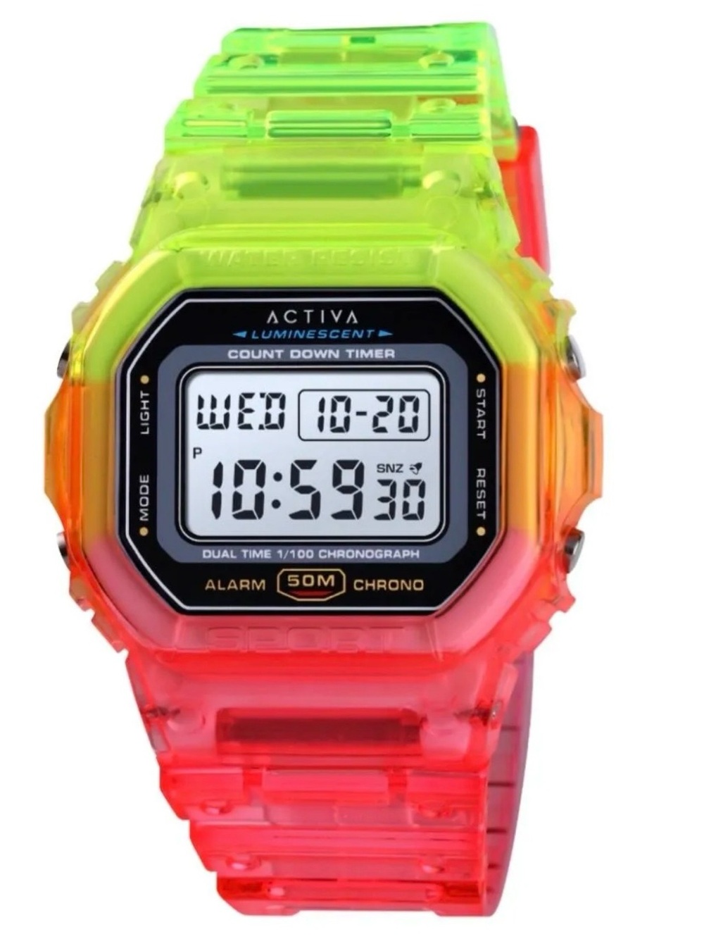 Activa Retro X Invicta Unisex Digital Watch (50mm) - Green, Red, Pink